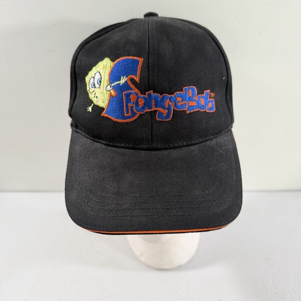 SpongeBob SquarePants 2005 Viacom Black SnapBack Embroidered Adjustable Hat Cap